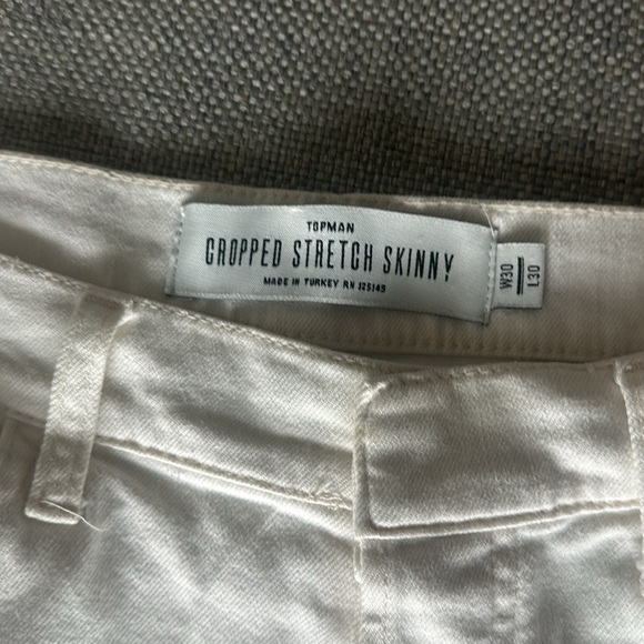 TOPMAN Cropped Stretch Skinny off-white jeans - Picture 2 of 3